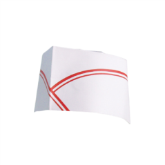 Image CALOTS AJUSTABLES BATEAU FRANGES ROUGES  28 CM BLANC PAPIER (100 UNITÉ) #1