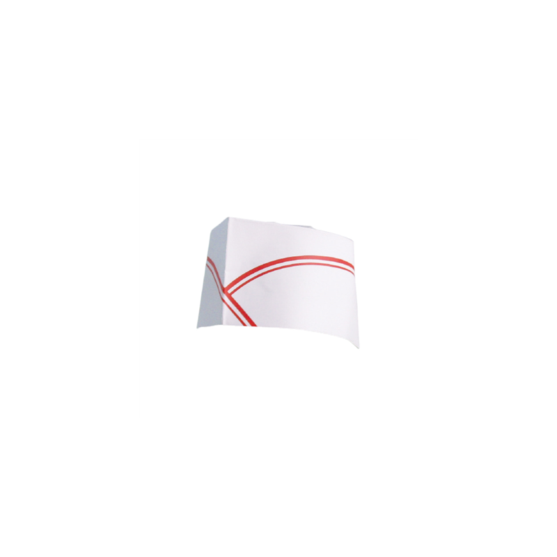 CALOTS AJUSTABLES BATEAU FRANGES ROUGES 28 CM BLANC PAPIER (100 UNITÉ) CALOTS AJUSTABLES BATEAU FRANGES ROUGES 28 CM BLANC PAPIER (100 UNITÉ)