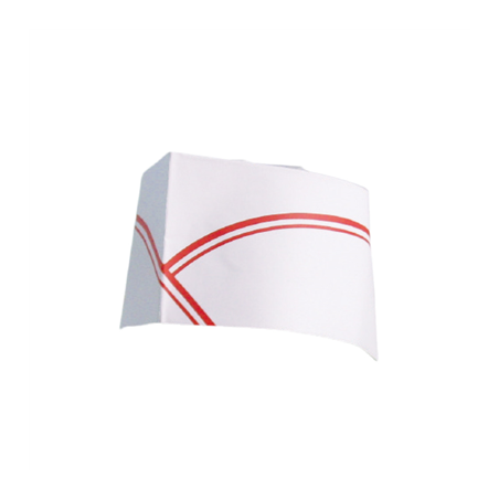 Image CALOTS AJUSTABLES BATEAU FRANGES ROUGES  28 CM BLANC PAPIER (100 UNITÉ) #1