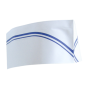 Image CALOTS AJUSTABLES BATEAU FRANGES BLEUES  28 CM BLANC PAPIER (100 UNITÉ) #1