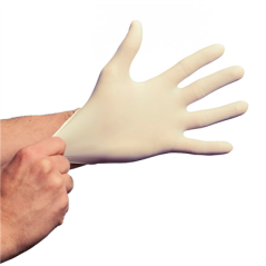 GANTS AVEC TALC SIZE: M BLANC LATEX (100 UNITÉ)