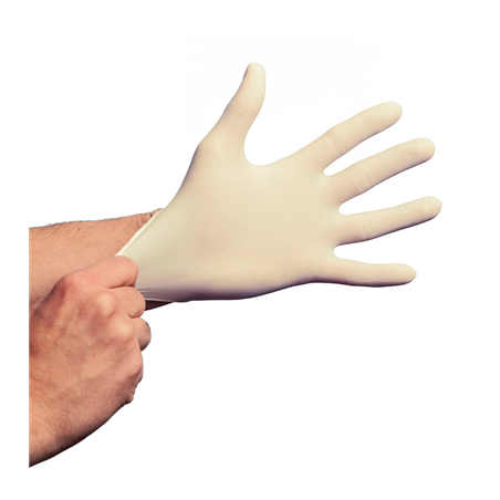 GANTS AVEC TALC  SIZE: L BLANC LATEX (100 UNITÉ)
