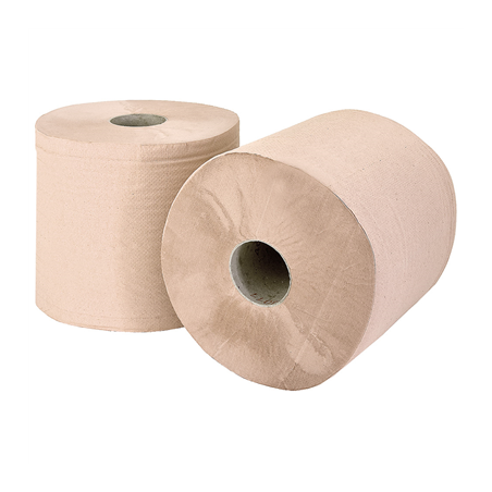 Image BOBINES 2 PLIS - 800 FEUILLES  21 G/M2 Ø26x26 CM NATUREL PAPIER RECYCLÉ (2 UNITÉ) #1