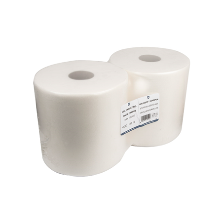 Image BOBINES 1 PLI - 370 FEUILLES  55 G/ M2 Ø 26x26 CM BLANC AIRLAID (2 UNITÉ) #1