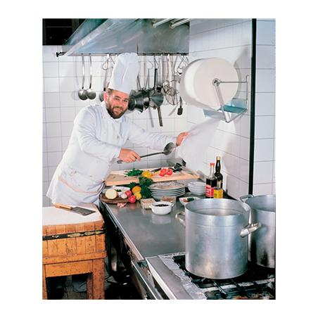 BOBINES 1 PLI - 370 FEUILLES  55 G/ M2 Ø 26x26 CM BLANC AIRLAID (2 UNITÉ)