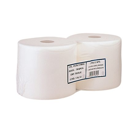 Image BOBINES 1 PLI - 260 FEUILLES  55 G/M2 Ø 27x24 CM BLANC AIRLAID (2 UNITÉ) #1