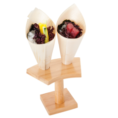 Image DISPLAY 2 CONES  13x7,5x9 CM NATUREL BAMBOU (1 UNITÉ) #4