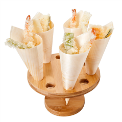 Image DISPLAY 10 CONES  Ø 18x9 CM NATUREL BAMBOU (1 UNITÉ) #1