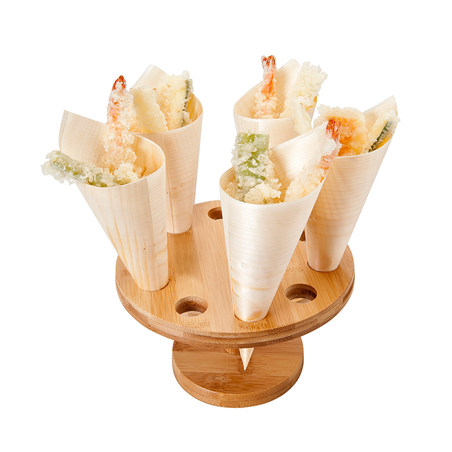 Image DISPLAY 10 CONES  Ø 18x9 CM NATUREL BAMBOU (1 UNITÉ) #1