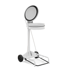 Image CHARIOT PORTE SAC AVEC COUVERCLE 110 L 55x60x94 CM BLANC METAL (1 UNITÉ) #1