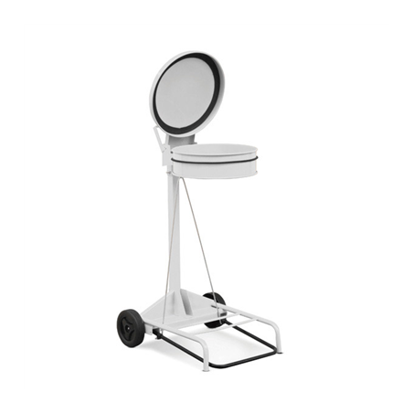 Image CHARIOT PORTE SAC AVEC COUVERCLE 110 L 55x60x94 CM BLANC METAL (1 UNITÉ) #1