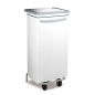 Image CONTENEUR MOBILE AVEC PÉDALE 100 L 47x42x97 CM BLANC METAL (1 UNITÉ) #1
