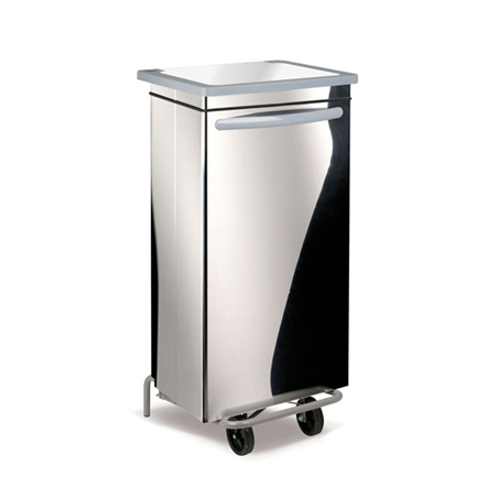 Image CONTENEUR MOBILE AVEC PÉDALE 100 L 47x42x97 CM ARGENTE INOX (1 UNITÉ) #1