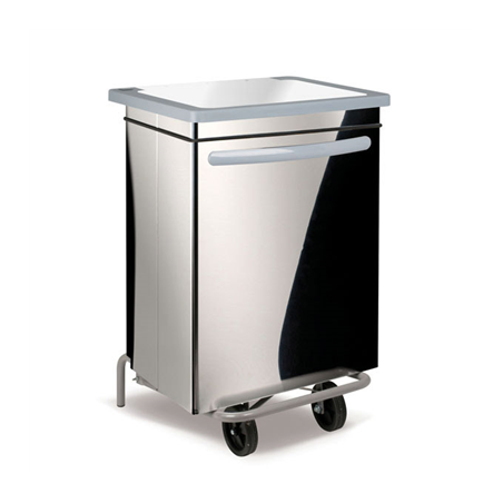 Image CONTENEUR MOBILE AVEC PÉDALE 70 L 47x42x73 CM ARGENTE INOX (1 UNITÉ) #1