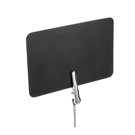 50 U. MINI ARDOISES "ALLIGATOR"  5,1x7,6 CM NOIR PVC (1 UNITÉ)