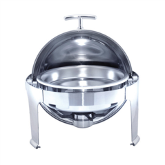 Image CHAFING DISH ROND 6 L Ø 48x47 CM ARGENTE INOX (1 UNITÉ) #1