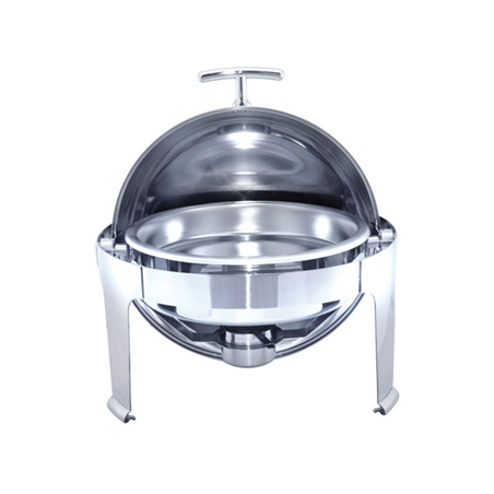 Image CHAFING DISH ROND 6 L Ø 48x47 CM ARGENTE INOX (1 UNITÉ) #1