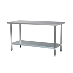 Image TABLE TRAVAIL 2 NIVEAUX  120x70 CM ARGENTE ACIER (1 UNITÉ) #1