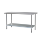 Image TABLE TRAVAIL 2 NIVEAUX  120x70 CM ARGENTE ACIER (1 UNITÉ) #1