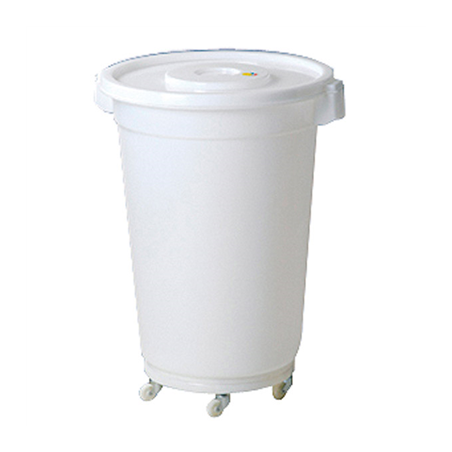 Image CONTENEUR BLANC AVEC COUVERCLE 150 L Ø 61,5x82 CM BLANC PEHD (1 UNITÉ) #1