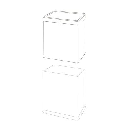 CORBEILLE CHAMBRES, RECTANGULAIRE 'DELUXE' 9 L 22,5x16,5x27 CM ARGENTE INOX (1 UNITÉ)