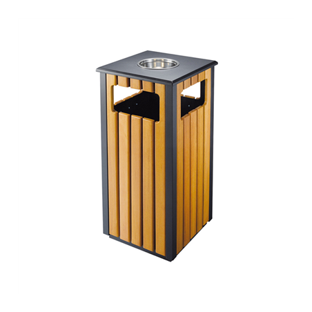 Image POUBELLE/CENDRIER, EXTÉRIEUR  35x35x81 CM MARRON BOIS (1 UNITÉ) #1