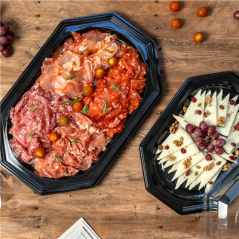 PLATEAUX TRAITEUR 45x30x2,5 CM NOIR RPET (100 UNITÉ)