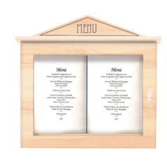 Image PORTE MENUS LUMINEUX  60x65x8 CM NATUREL BOIS (1 UNITÉ) #1
