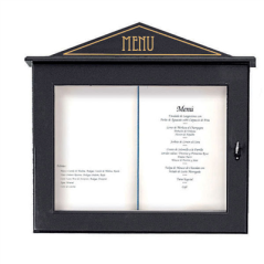 Image PORTE MENUS LUMINEUX  60x65x8 CM NOIR BOIS (1 UNITÉ) #1
