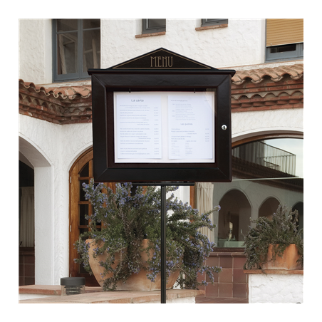 PORTE MENUS LUMINEUX  60x65x8 CM NOIR BOIS (1 UNITÉ)
