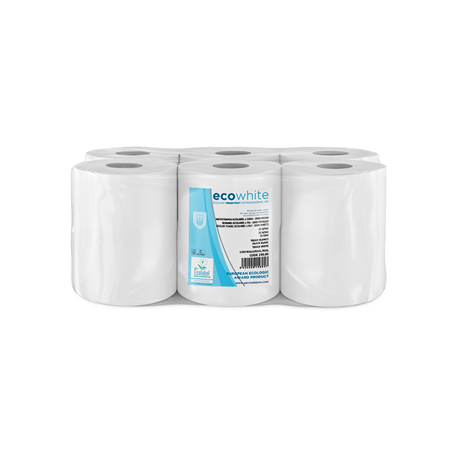 Image ESSUIE-MAINS "MAXI BARRIL" ECOLABEL 2 PLIS - BOBINE 1KG  19 G/M2 Ø 19x21,6 CM BLANC OUATE (6 UNITÉ) #1