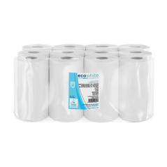 Image ESSUIE-MAINS "MINI BARRIL" ECOLABEL 2 PLIS - BOBINE 0,35KG 19 G/M2 Ø 13,2x20 CM BLANC OUATE (12 UNITÉ) #1