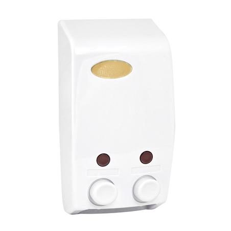 Image DISTRIBUTEUR DE SAVON 2x400 ML 13,7x8x25 CM BLANC ABS (1 UNITÉ) #1