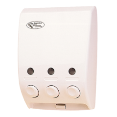 Image DISTRIBUTEUR SAVON 3 PRODUITS  20x9,7x27 CM BLANC ABS (1 UNITÉ) #1