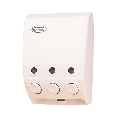 Image DISTRIBUTEUR SAVON 3 PRODUITS 20x9,7x27 CM BLANC ABS (1 UNITÉ) #1