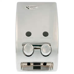 Image DISTRIBUTEUR SAVON 2 PRODUITS  14,5x9,7x27 ARGENTE CHROME (1 UNITÉ) #1