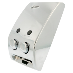 DISTRIBUTEUR SAVON 2 PRODUITS  14,5x9,7x27 ARGENTE CHROME (1 UNITÉ)