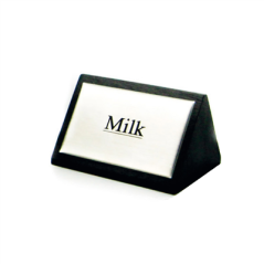 Image AFFICHAGES "MILK" 7,5x4,5 CM NOIR BOIS (1 UNITÉ) #1
