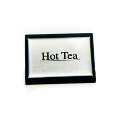 Image AFFICHAGES "HOT TEA" 7,5x4,5 CM NOIR BOIS (1 UNITÉ) #1