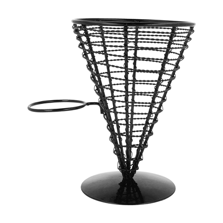 BASKET POUR 1 RÉCIPIENT  Ø 12,8x18 CM NOIR ACIER (1 UNITÉ)