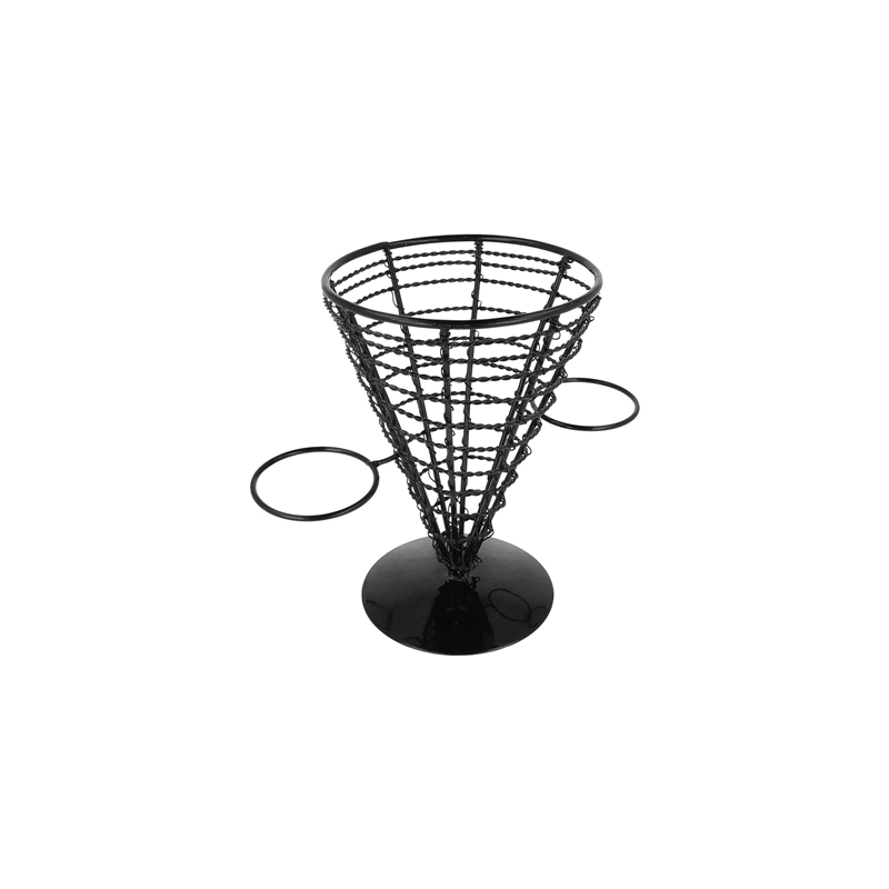 BASKET POUR 2 RÉCIPIENTS  Ø 12,8x18 CM NOIR ACIER (1 UNITÉ)