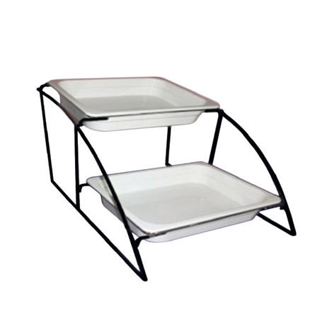 Image STAND 2 NIVEAUX BACS GN 1/2  36 x 52,5 x 32,5 CM NOIR FER (1 UNITÉ) #1