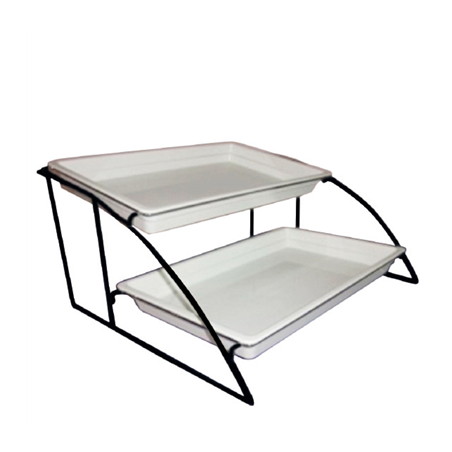 Image STAND 2 NIVEAUX BACS GN 1/1  56,5 x 52,5 x 32,5 CM NOIR FER (1 UNITÉ) #1