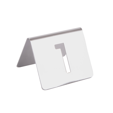 Image NUMÉROS DE TABLE DU 1 AU 25  7,5x5,5 CM ARGENTE INOX (1 UNITÉ) #1