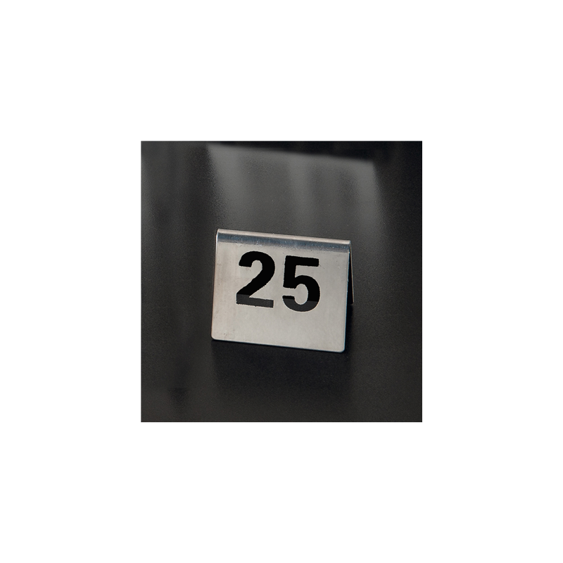 NUMÉROS DE TABLE DU 26 AU 50  7,5x5,5 CM ARGENTE INOX (1 UNITÉ)