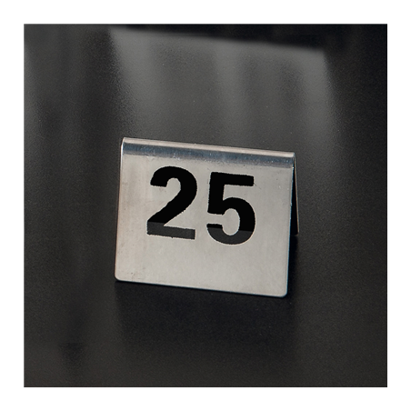 Image NUMÉROS DE TABLE DU 26 AU 50  7,5x5,5 CM ARGENTE INOX (1 UNITÉ) #1