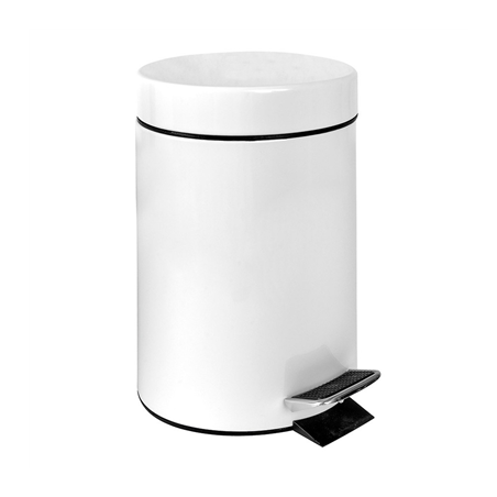 POUBELLE À PEDALE AVEC RÉCEPTACLE INTÉRIEUR 5 L Ø 20,5x28 CM BLANC ACIER (1 UNITÉ)