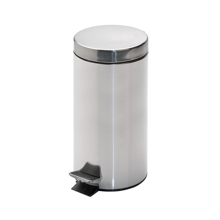 Image POUBELLE À PEDALE AVEC RÉCEPTACLE INTÉRIEUR 12 L Ø 25x38 CM ARGENTE INOX (1 UNITÉ) #1