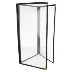 Image MENU "AMÉRICAIN" 3 CORPS  10,5x29,7 CM NOIR PVC (1 UNITÉ) #1