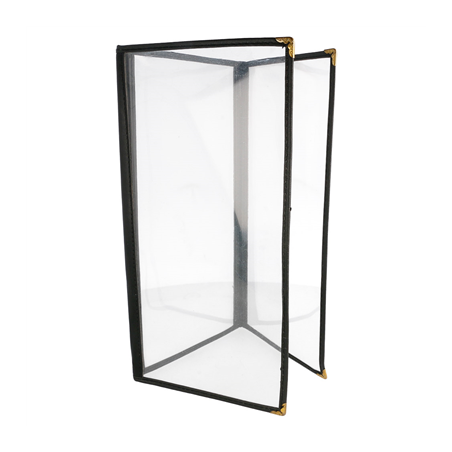 Image MENU "AMÉRICAIN" 3 CORPS  10,5x29,7 CM NOIR PVC (1 UNITÉ) #1